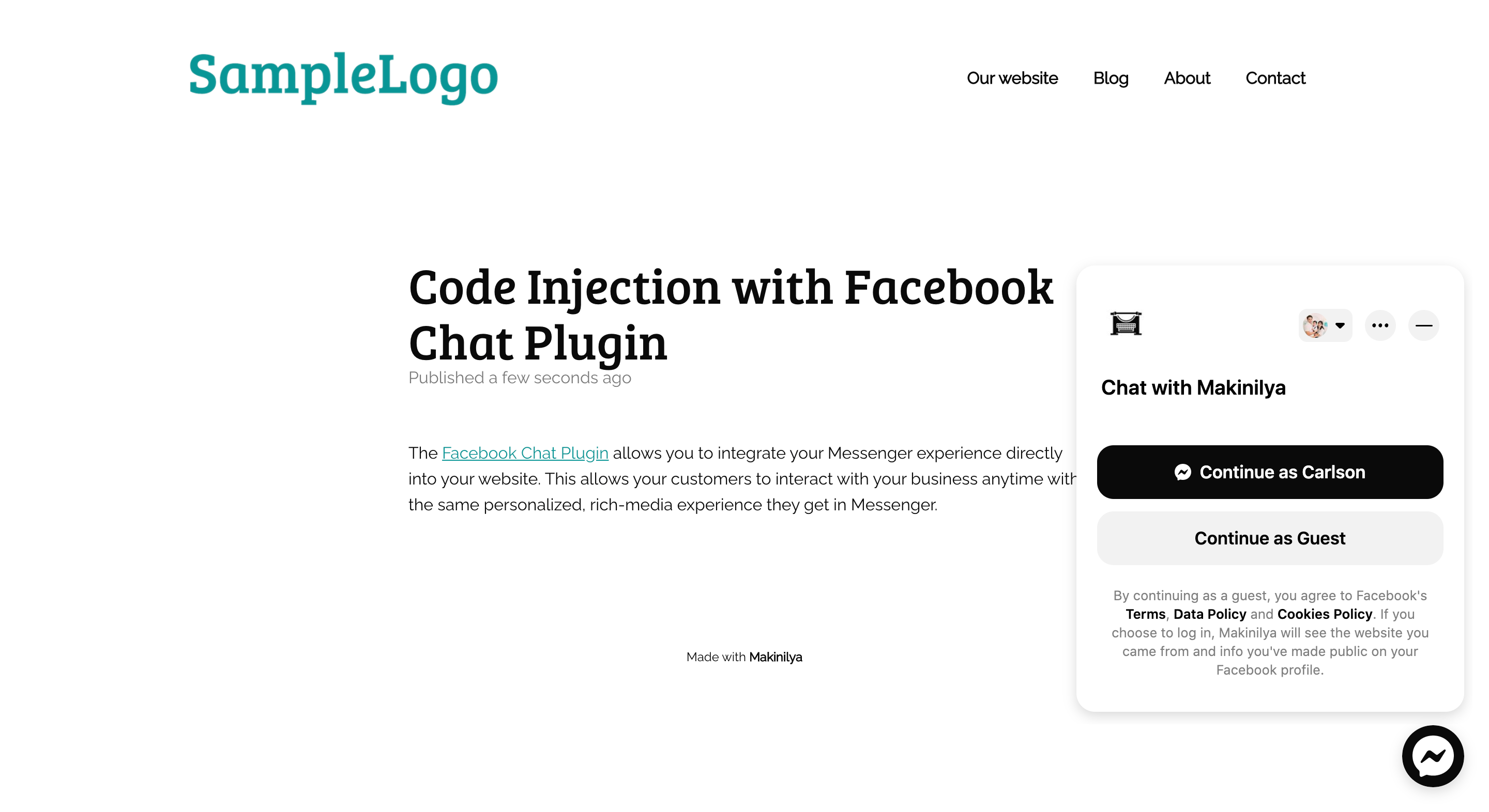 Code Injection with Facebook Chat Plugin
